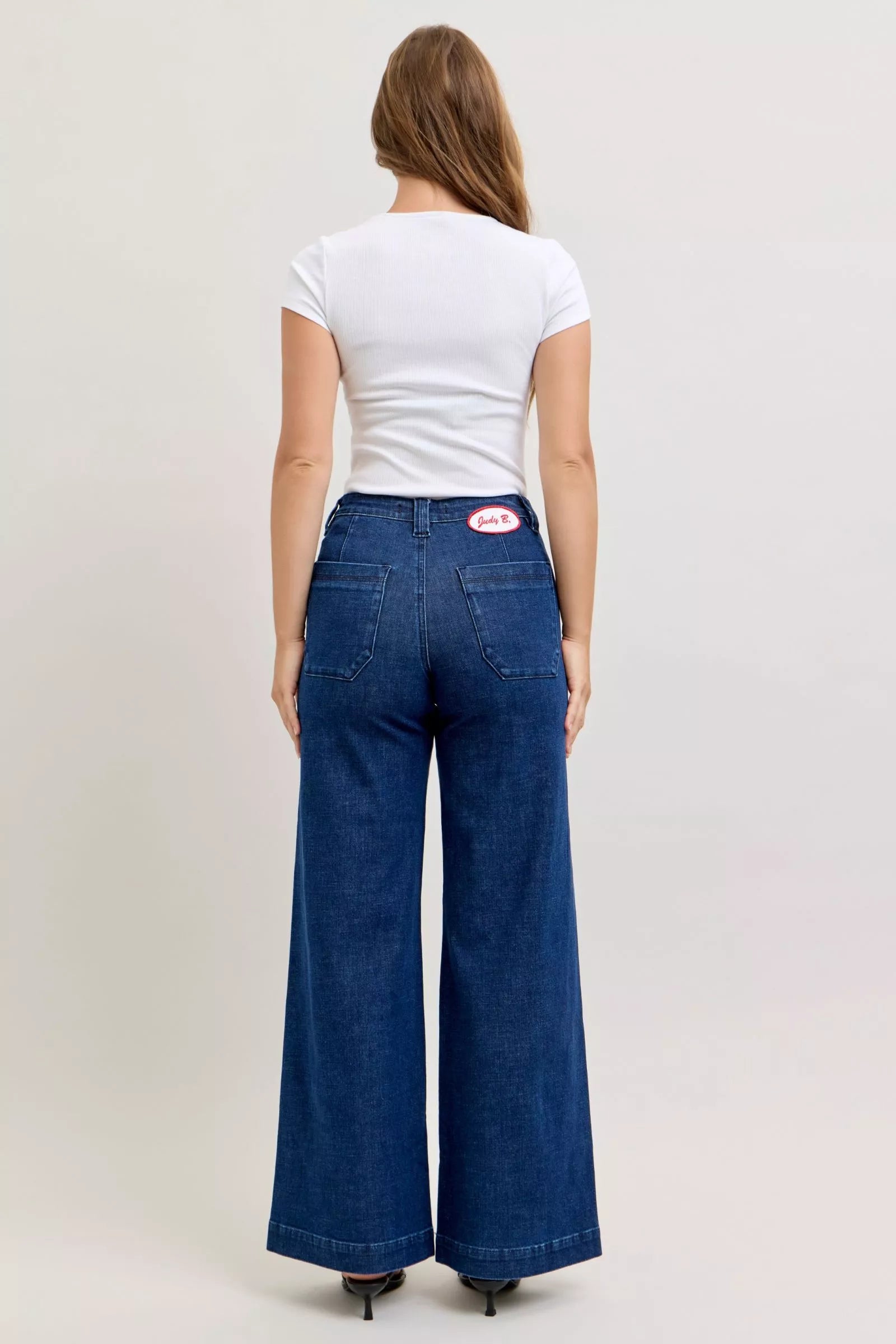 Judy Blue Wide Jeans with Patch Pockets
