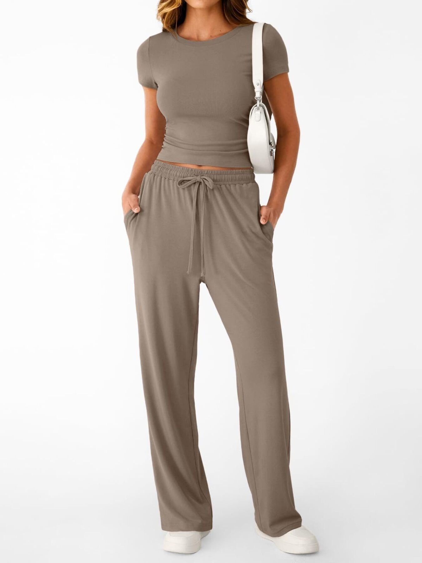 Round Neck Tee and Pants Set