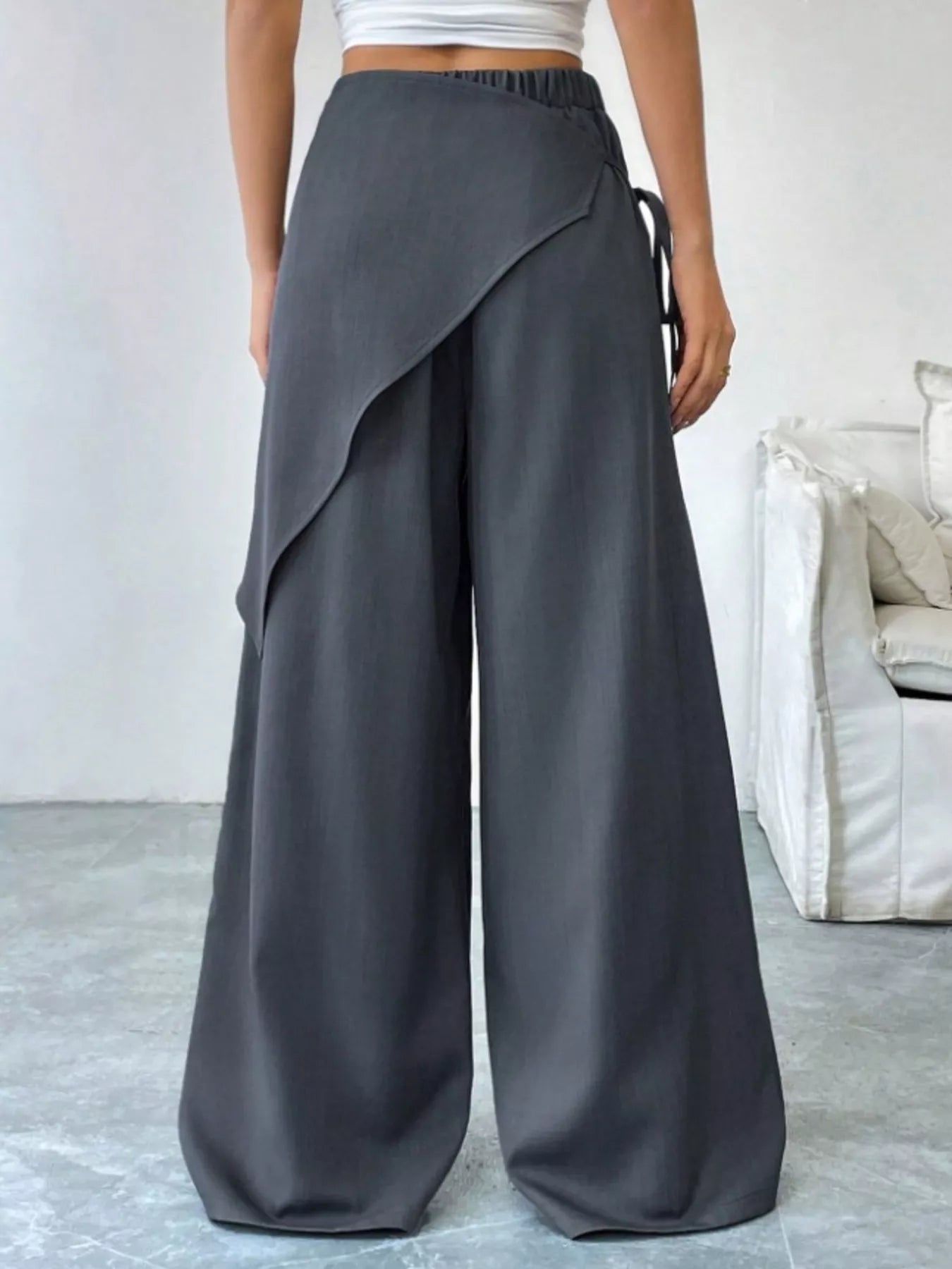 Wrap-Front Wide-Leg Pants Women