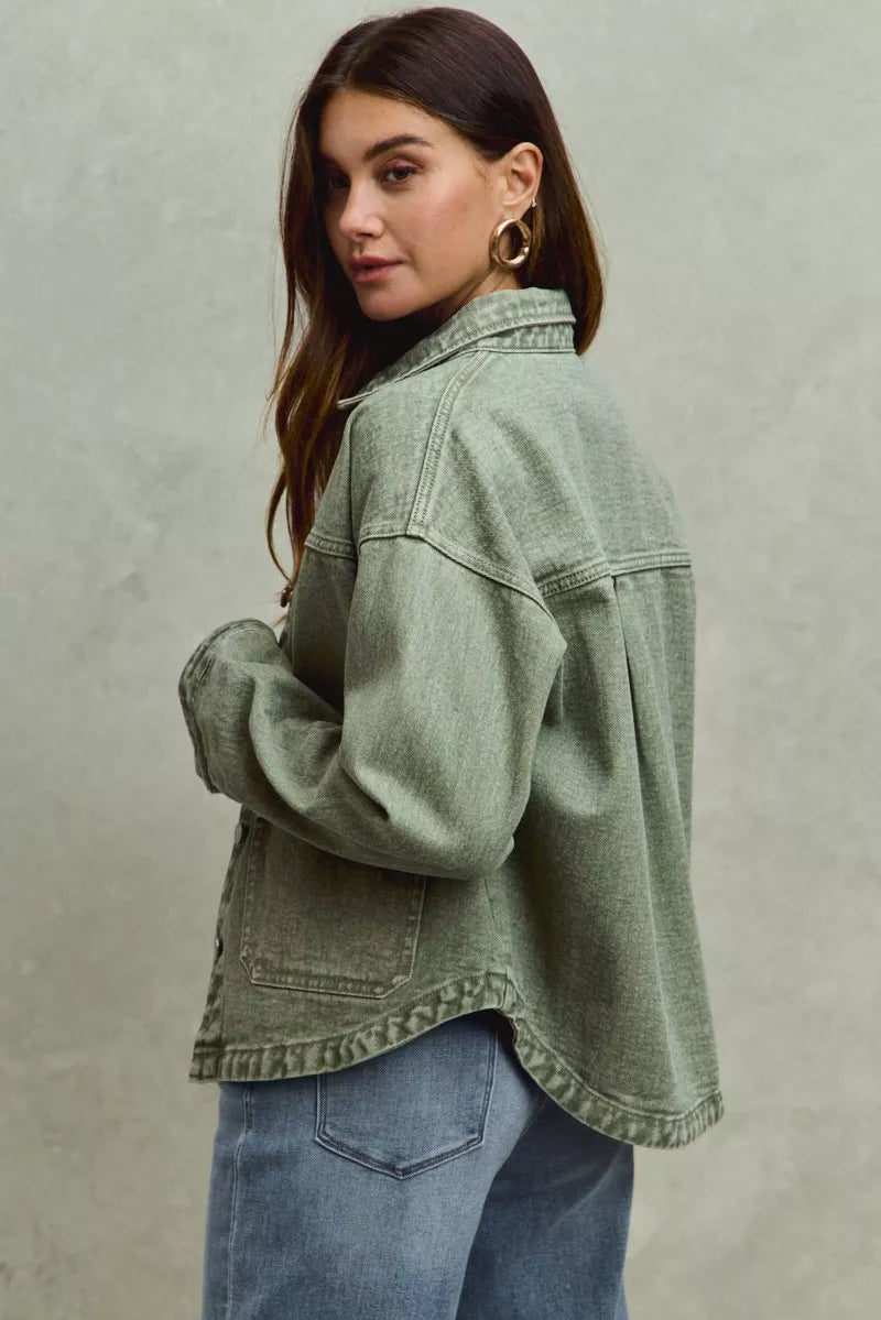 SO ME Vintage Washed Button Twill Jacket
