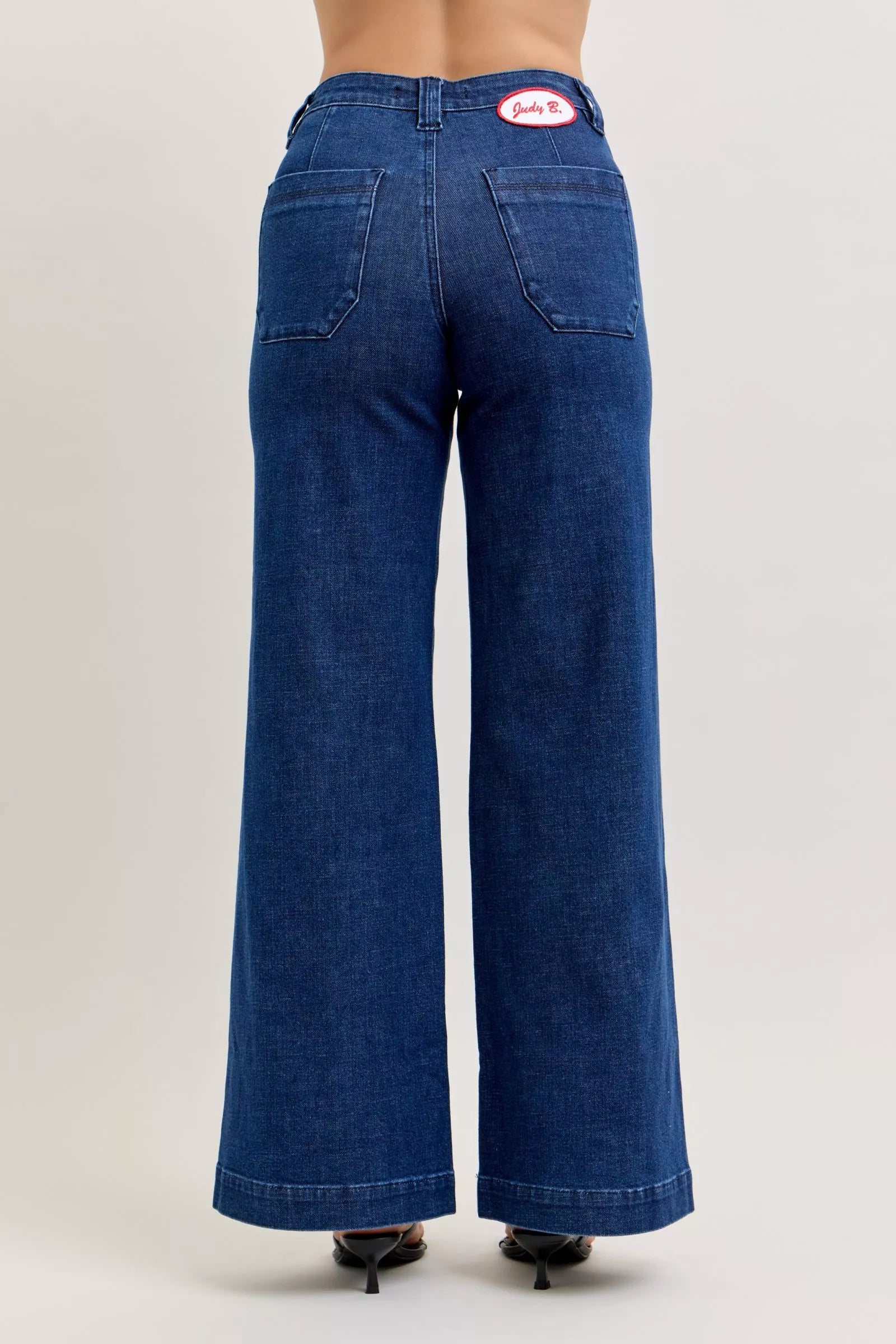 Judy Blue Wide Jeans with Patch Pockets