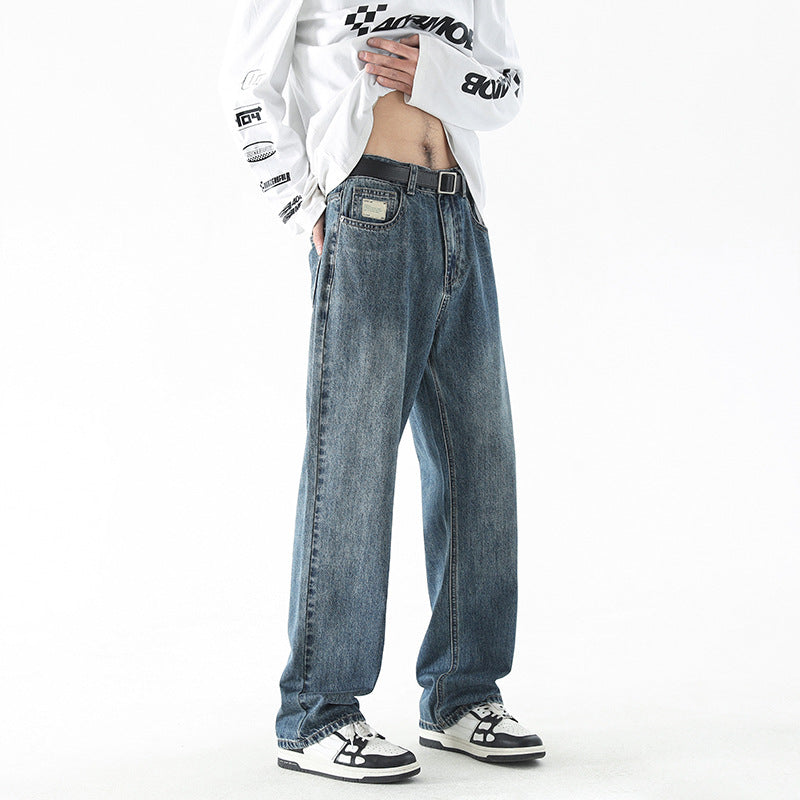 Loose Fit Wide Leg Jeans for Men