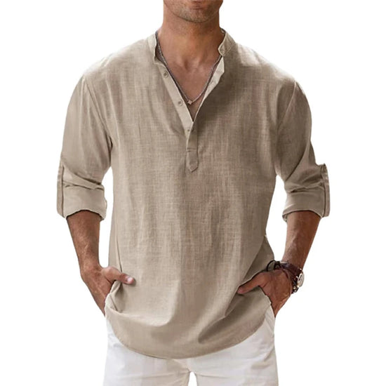 Cotton Beach Shirt for Men Long Sleeve QuickDry