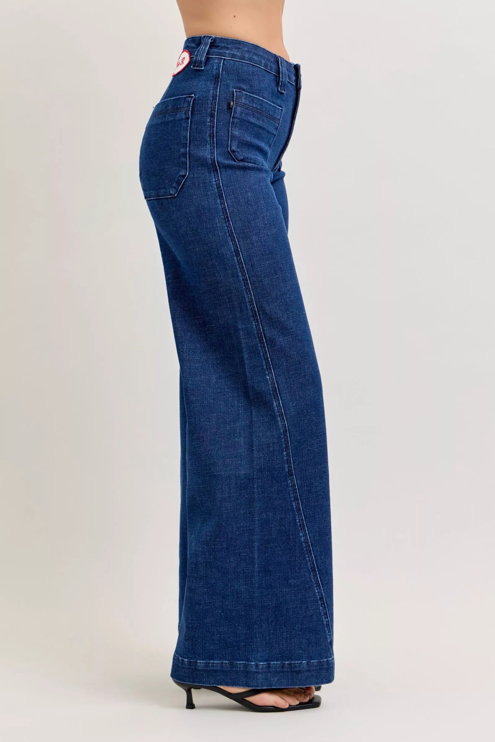Judy Blue Wide Jeans with Patch Pockets