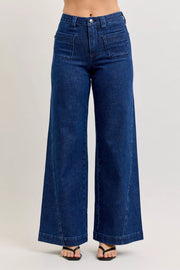 Judy Blue Wide Jeans with Patch Pockets