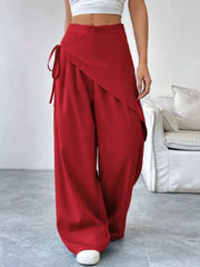 Wrap-Front Wide-Leg Pants Women