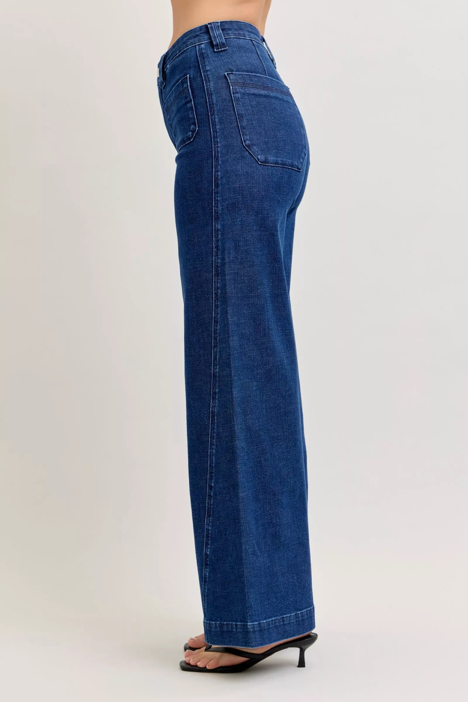 Judy Blue Wide Jeans with Patch Pockets