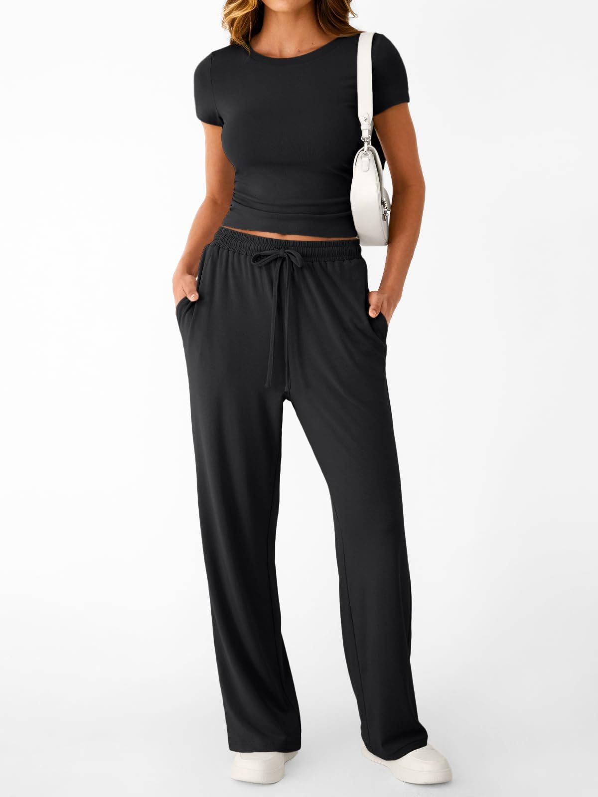 Round Neck Tee and Pants Set