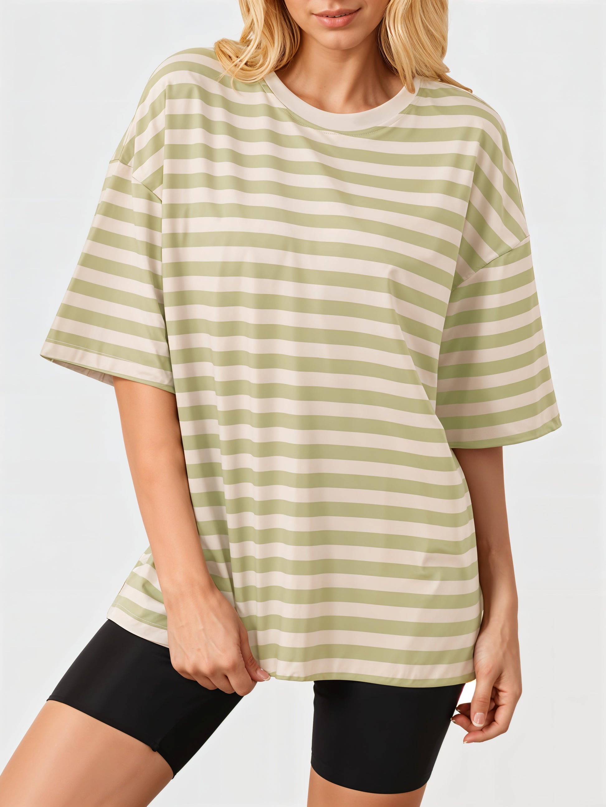 Striped Round Neck Half Sleeve T-Shirt