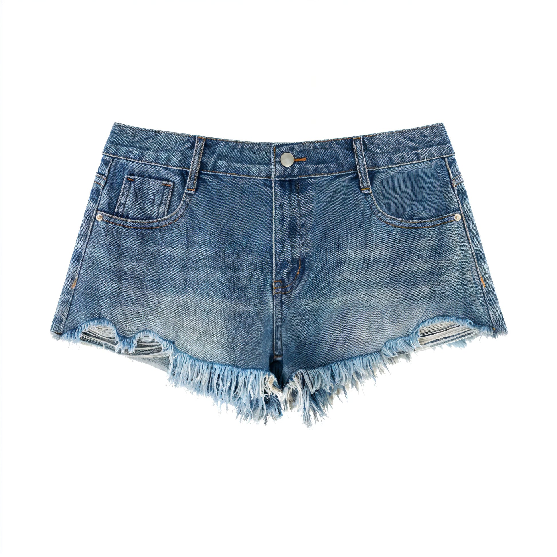Women Vintage Raw Denim Shorts