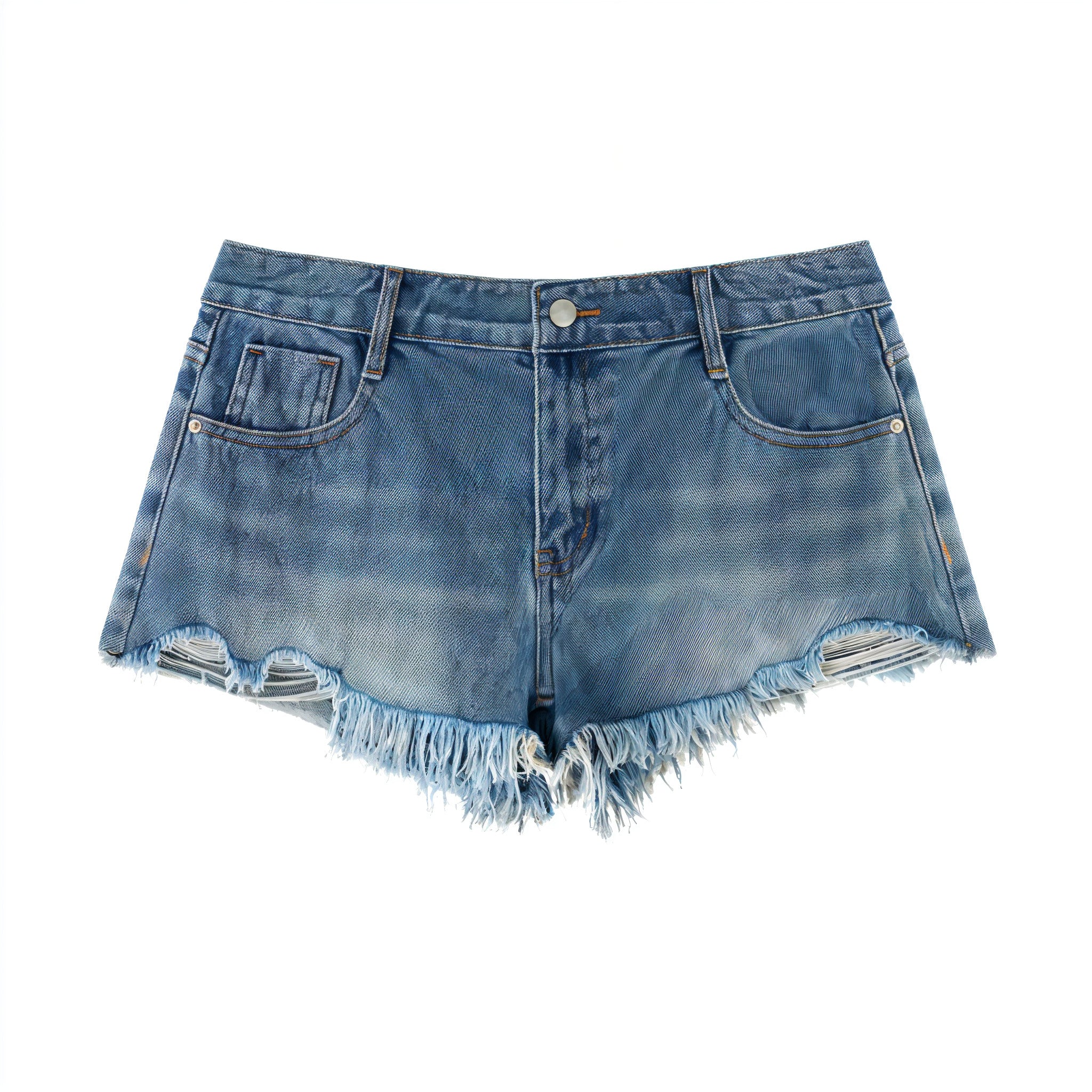 Women Vintage Raw Denim Shorts