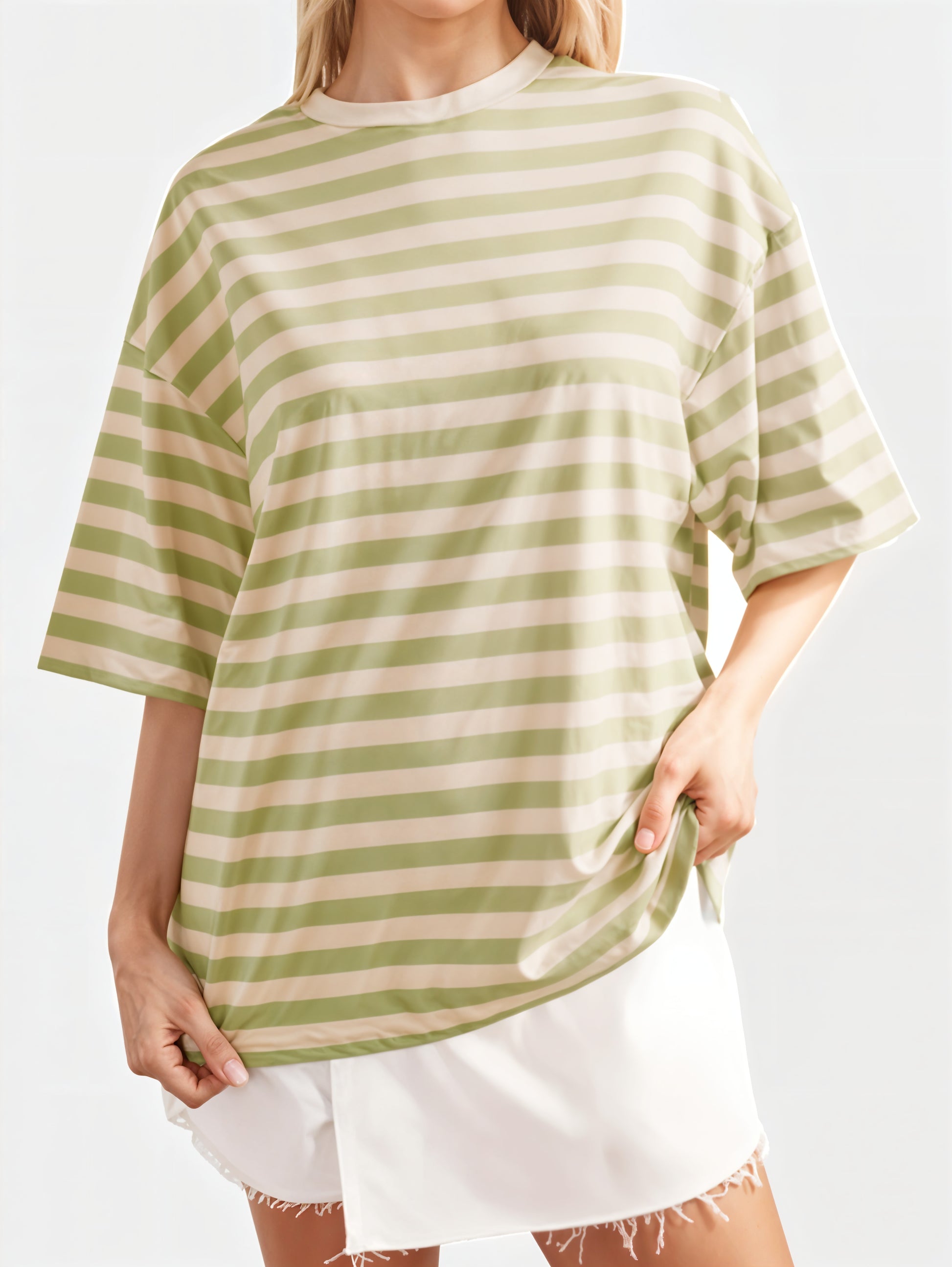 Striped Round Neck Half Sleeve T-Shirt