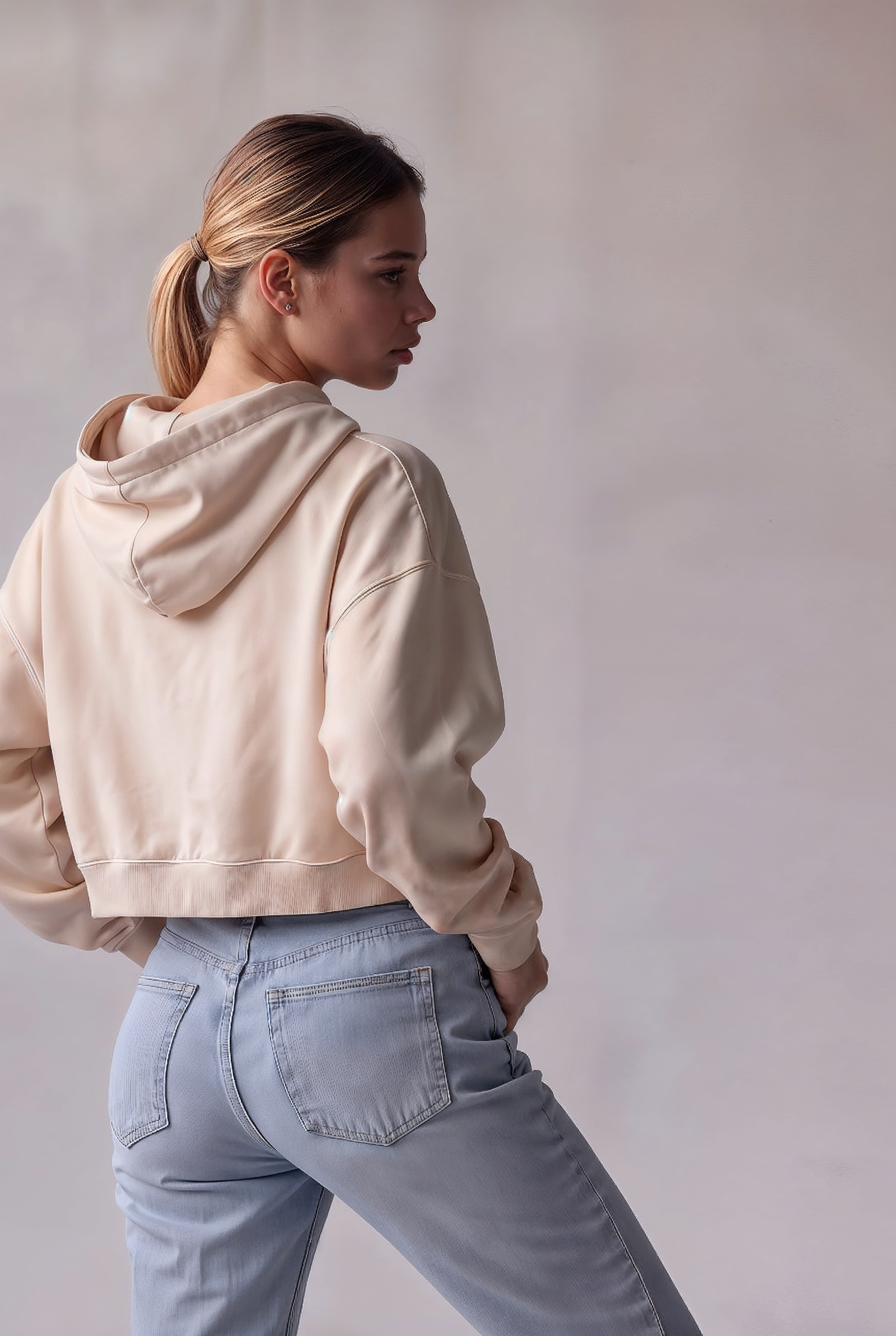 Women’s Mineral Washed Crop Hoodie