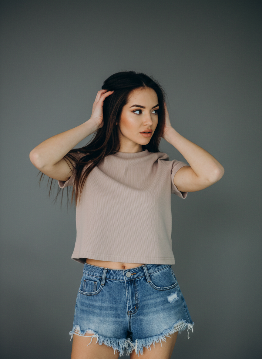 Women Vintage Raw Denim Shorts